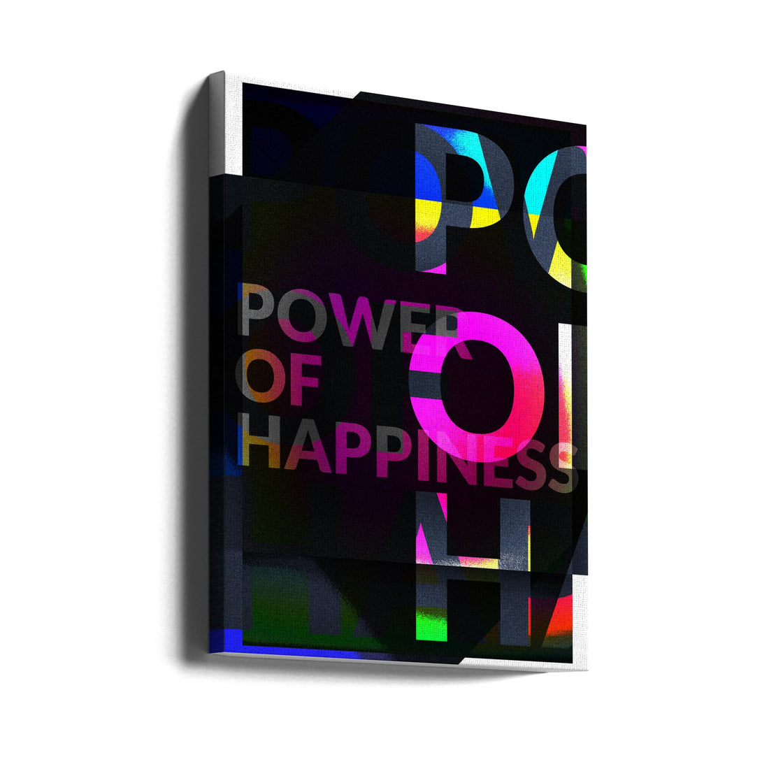 Power of Happiness by Shot By Clint | Inspirational Text Graphic, Large Canvas Wall Art Print | Artsy Earth