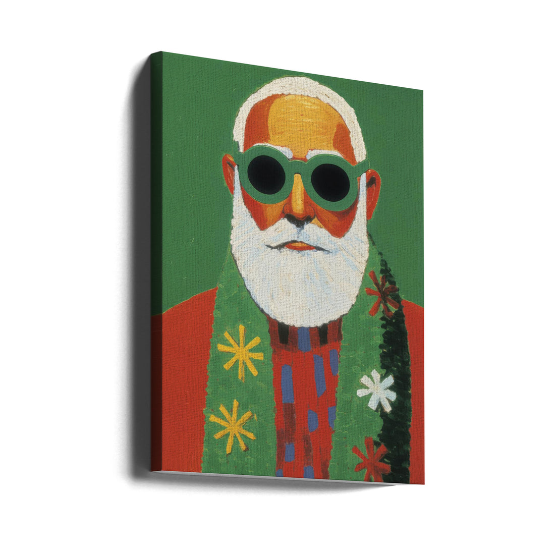 Jolly Santa's Holiday by Treechild | Funny Santa Claus, Large Canvas Wall Art Print | Artsy Earth