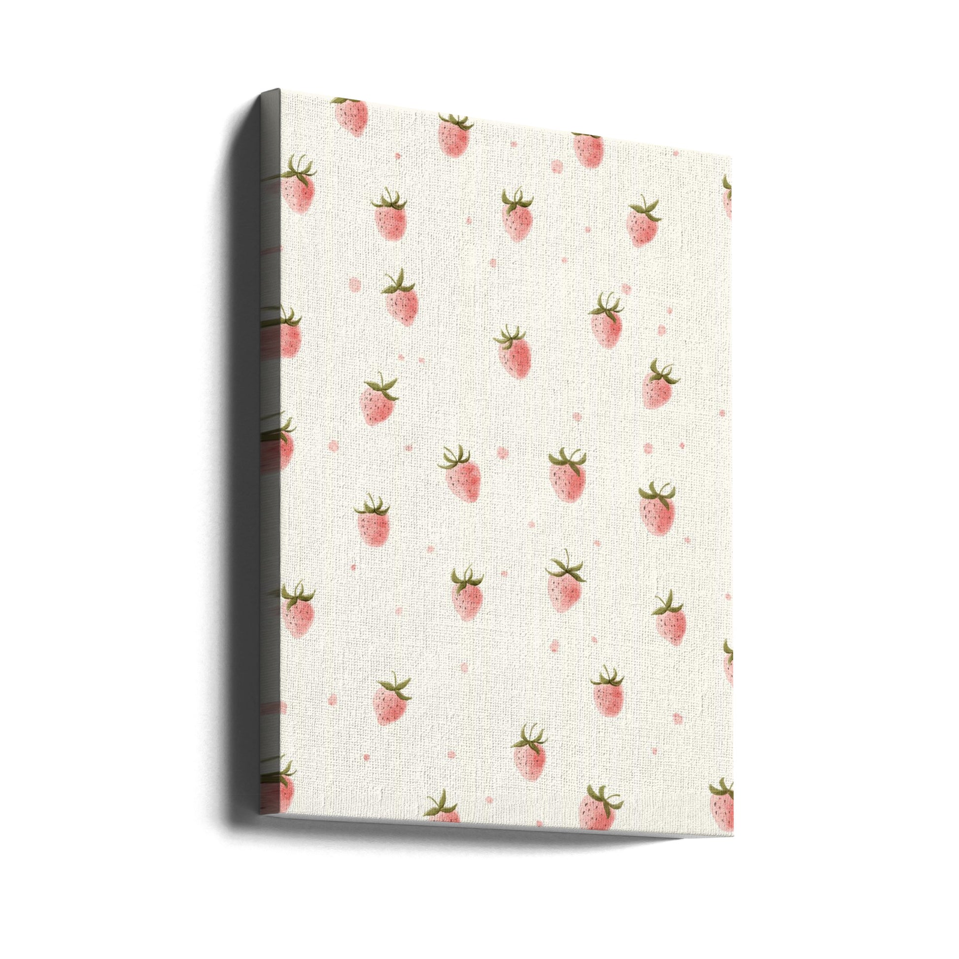 Simple Fresh Strawberry by Xuan Thai | Fresh Fruit Pattern, Large Canvas Wall Art Print | Artsy Earth