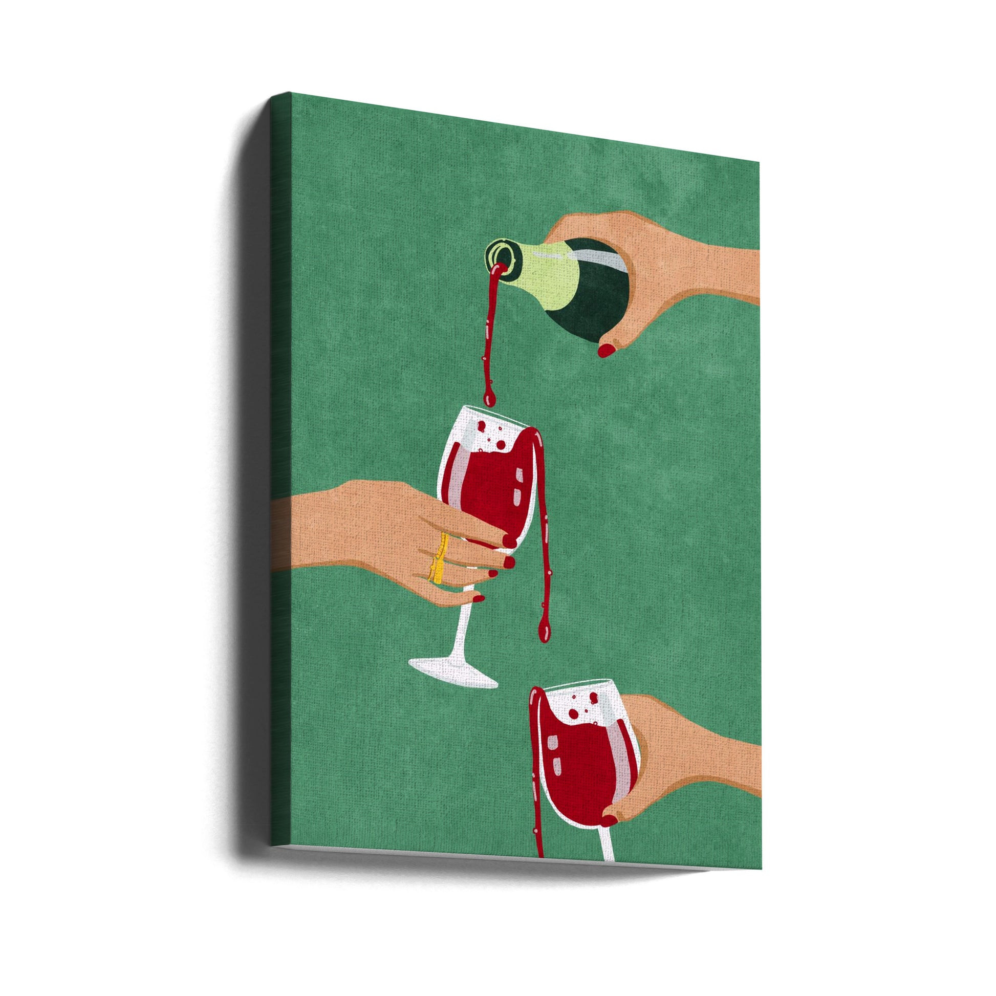 Cheers Girls by Raissa Oltmanns | Wine Glass Toast, Large Canvas Wall Art Print | Artsy Earth