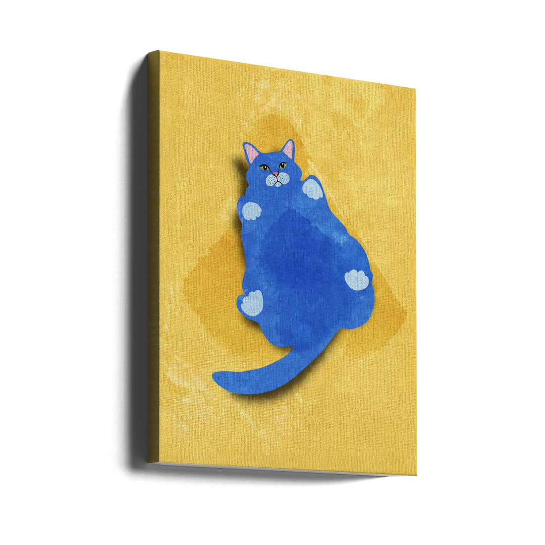 Fat Cat by Raissa Oltmanns | Funny Blue Cat, Large Canvas Wall Art Print | Artsy Earth