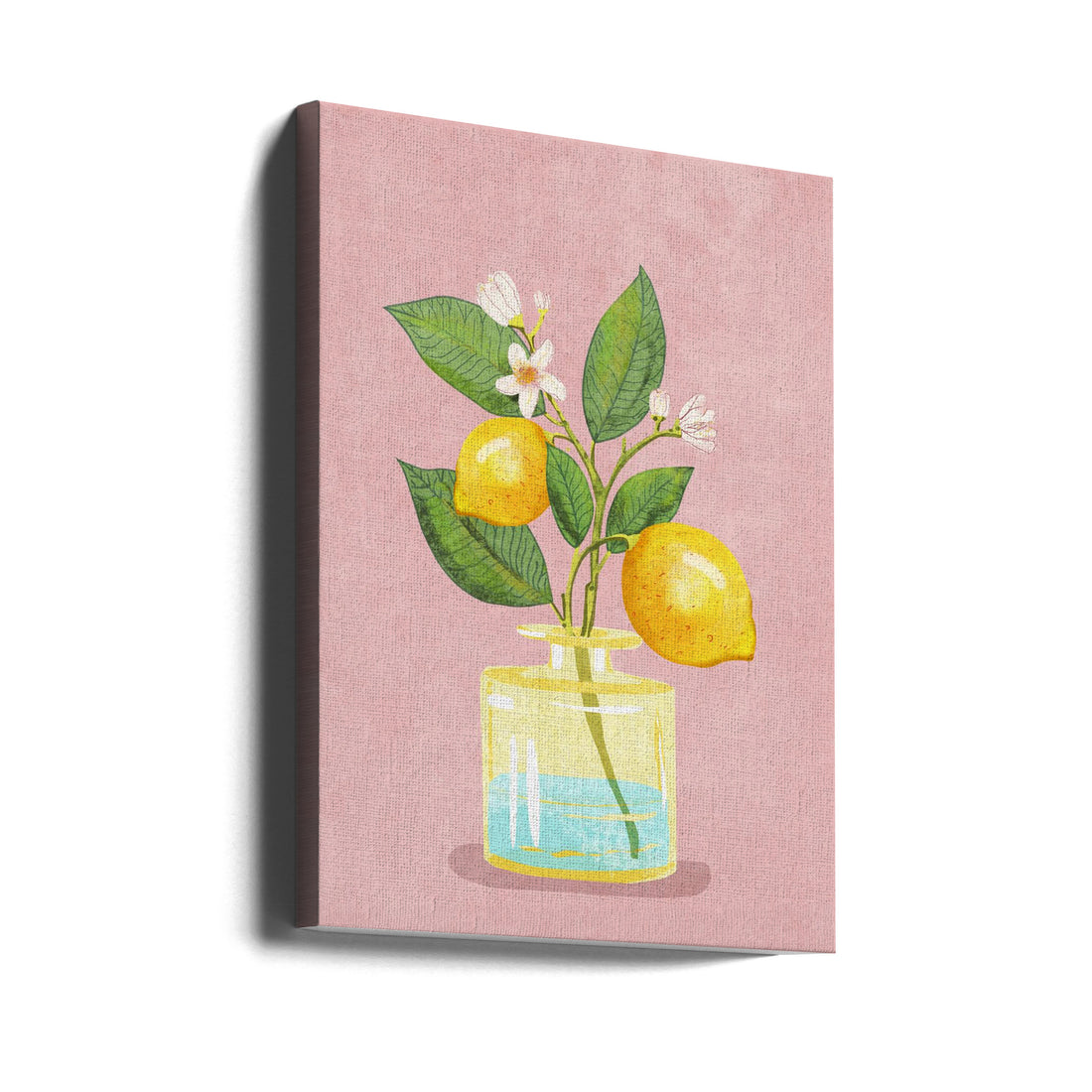 Lemon Bunch In Vase by Raissa Oltmanns | Botanical Still Life, Large Canvas Wall Art Print | Artsy Earth