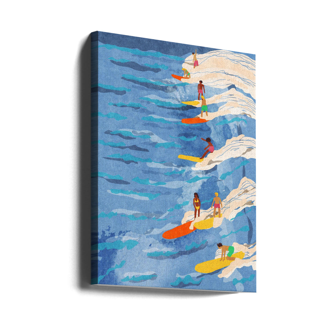 Chilled Surfing by Raissa Oltmanns | Ocean Wave Surfing, Large Canvas Wall Art Print | Artsy Earth