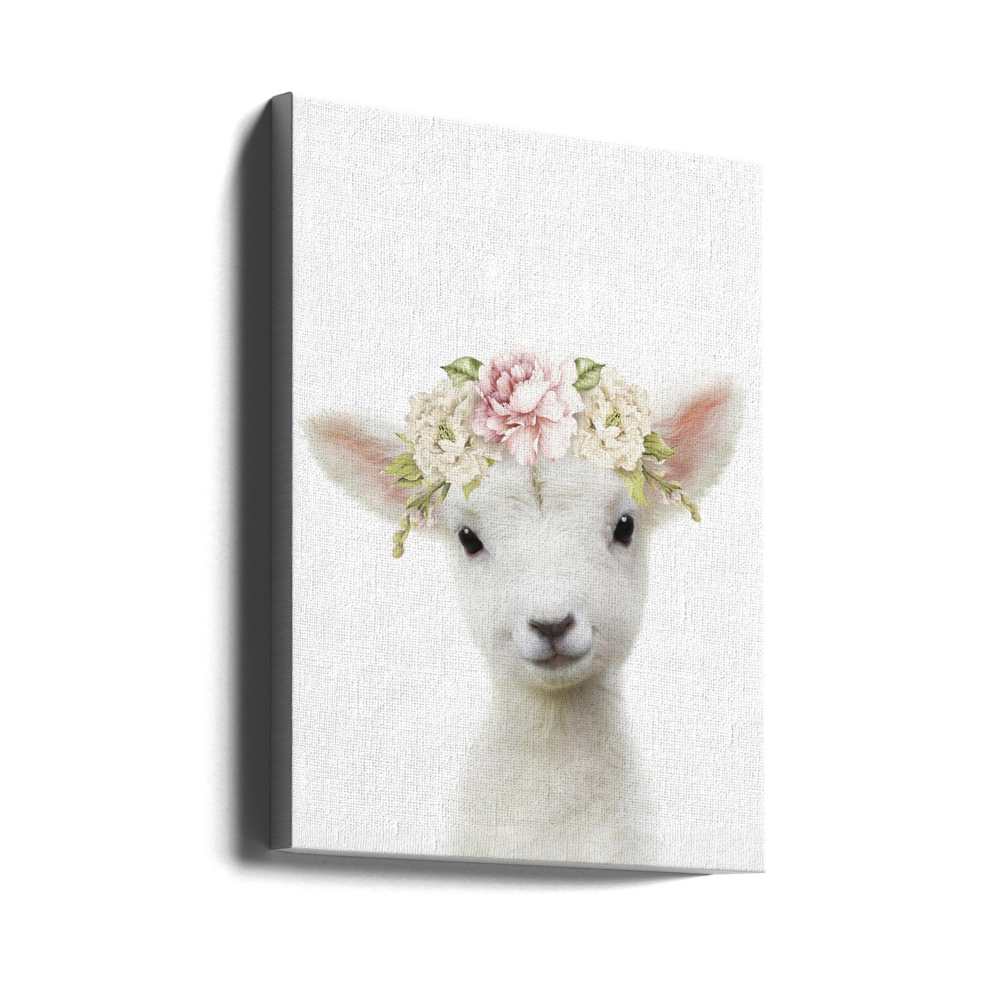 Floral Baby Sheep by Lola Peacock | Baby Animal Portrait, Large Canvas Wall Art Print | Artsy Earth