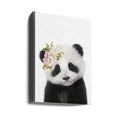 Floral Baby Panda by Lola Peacock | Cute Animal Portrait, Large Canvas Wall Art Print | Artsy Earth