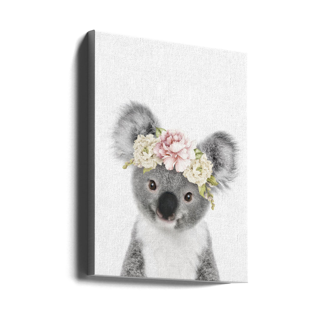 Floral Baby Koala by Lola Peacock | Cute Animal Portrait, Large Canvas Wall Art Print | Artsy Earth