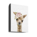 Floral Baby Llama by Lola Peacock | Cute Farm Animal, Large Canvas Wall Art Print | Artsy Earth