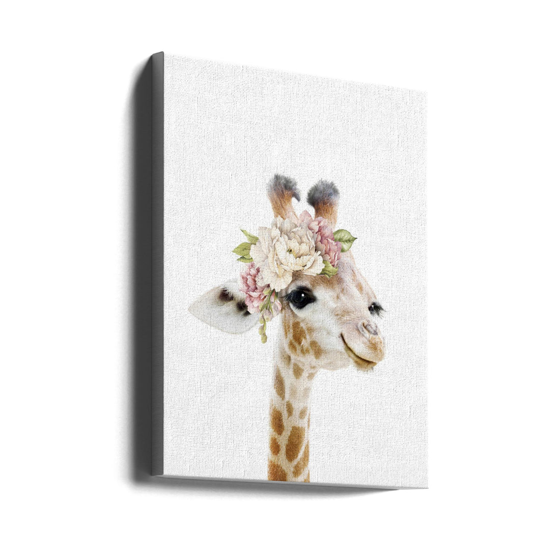 Floral Baby Giraffe by Lola Peacock | Animal Portrait Nature, Large Canvas Wall Art Print | Artsy Earth