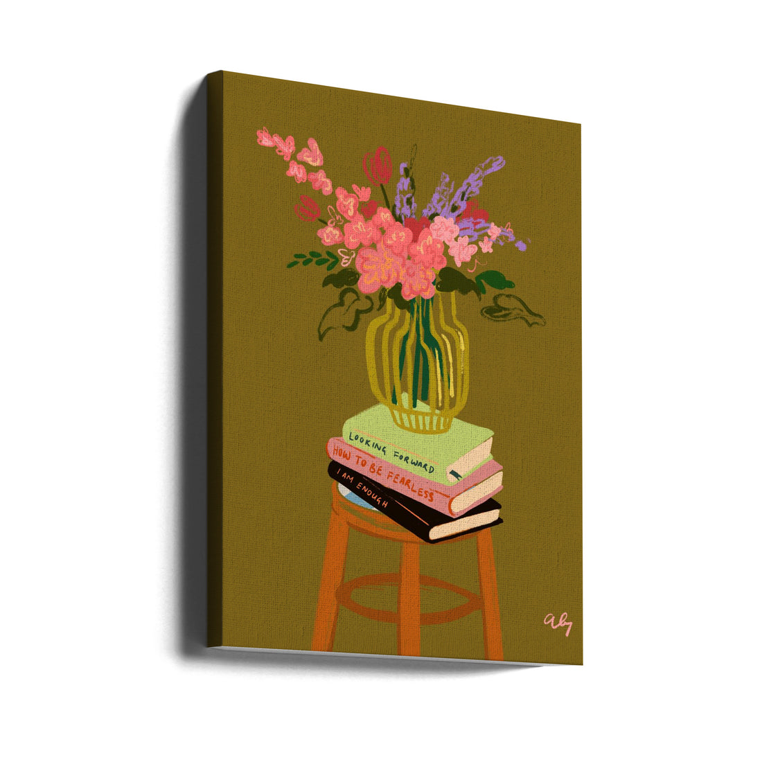 Floral Vase by Arty Guava | Botanical Still Life, Large Canvas Wall Art Print | Artsy Earth