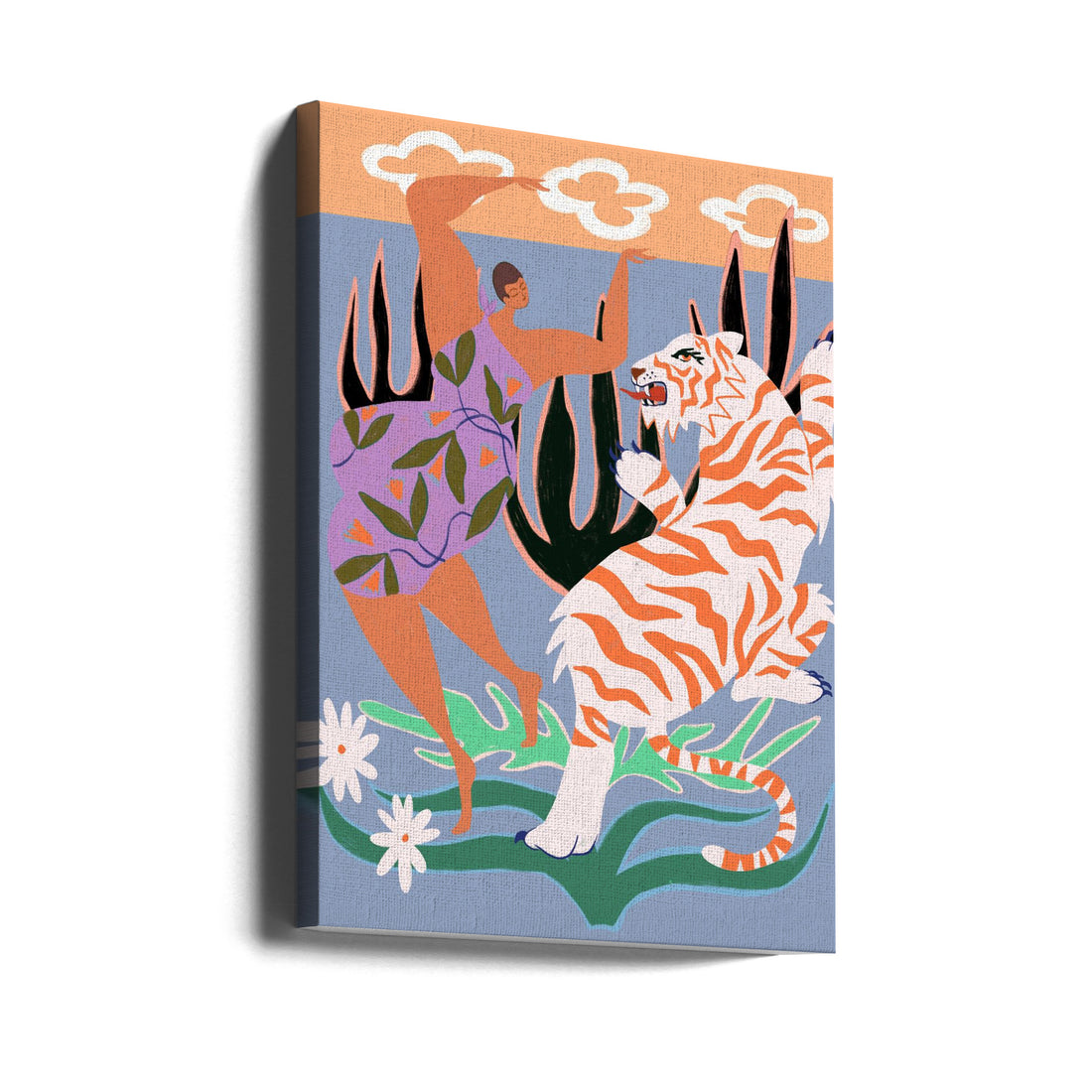 Hello Tiger by Arty Guava | Colorful Tiger Animal, Large Canvas Wall Art Print | Artsy Earth