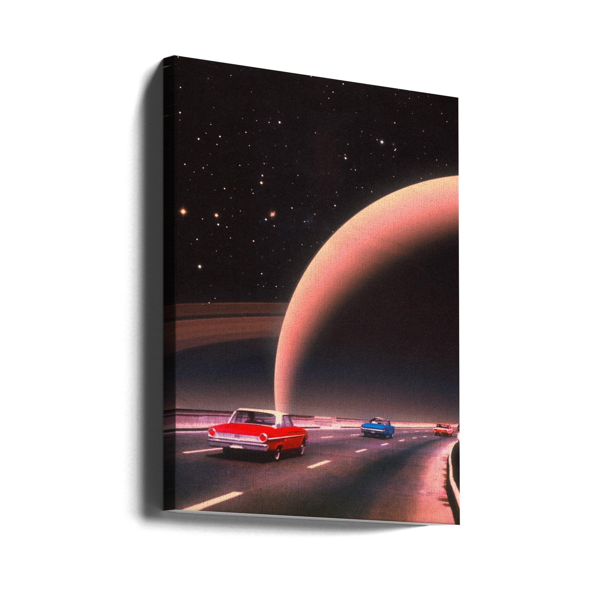 Saturn Traffic by Taudalpoi | Retro Space Collage, Large Canvas Wall Art Print | Artsy Earth