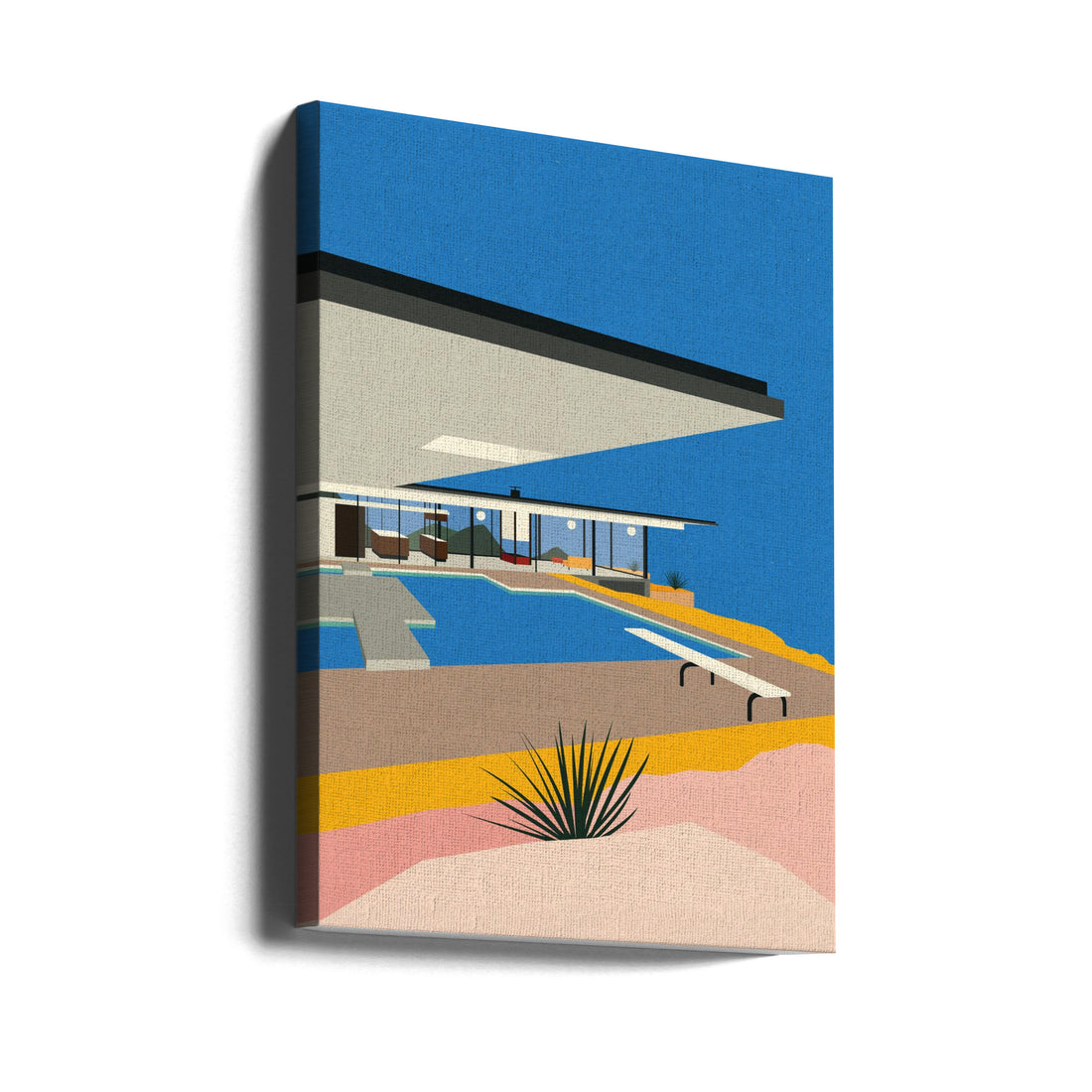 La Stahl House by Rosi Feist | Modern Architecture Paper Art, Large Canvas Wall Art Print | Artsy Earth