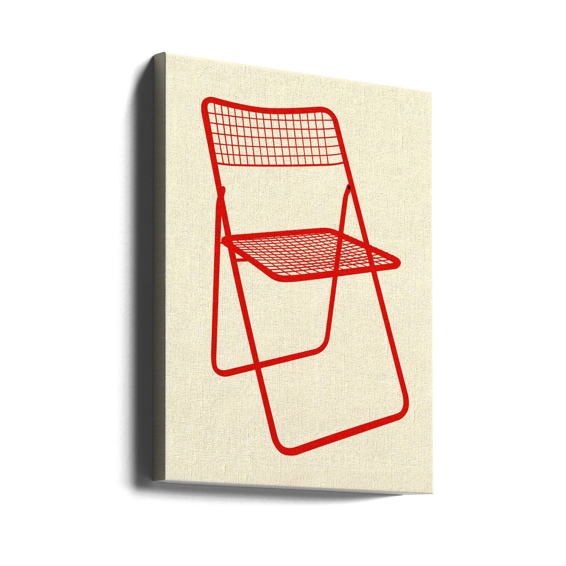 Ted Net Chair Red by Rosi Feist | Modern Design Chair, Large Canvas Wall Art Print | Artsy Earth