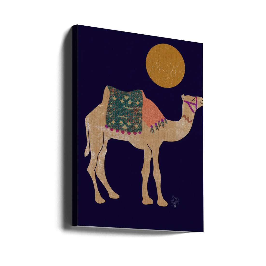 Camel and Moon by Erum Khalili | Desert Night Art, Large Canvas Wall Art Print | Artsy Earth