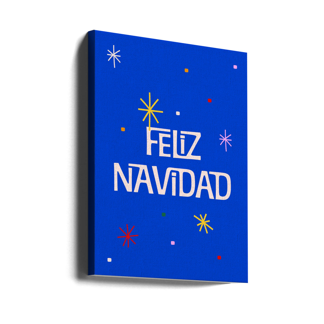 Feliz Navidad Blue by Frankie Kerr-dineen | Colorful Christmas Text, Large Canvas Wall Art Print | Artsy Earth