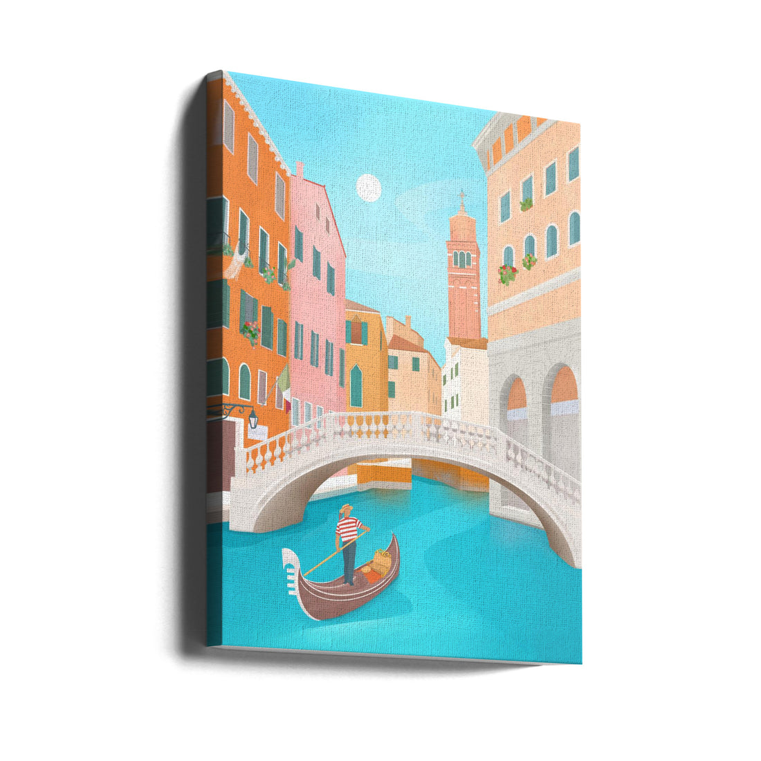 Venice Canals Art by Petra Lizde | Italian Cityscape Illustration, Large Canvas Wall Art Print | Artsy Earth