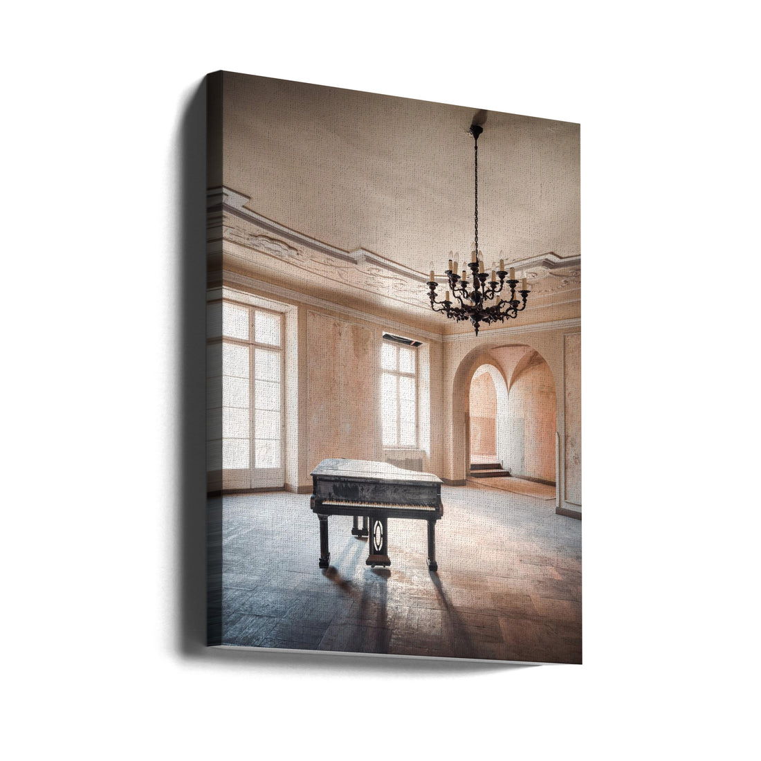 Piano in an Abandoned Castle by Roman Robroek | Urban Exploration Architecture, Large Canvas Wall Art Print | Artsy Earth