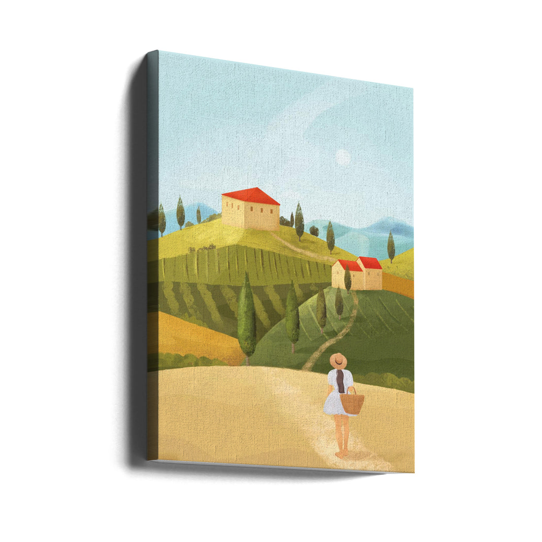 Tuscany Landscape by Petra Lizde | Italian Countryside Village, Large Canvas Wall Art Print | Artsy Earth