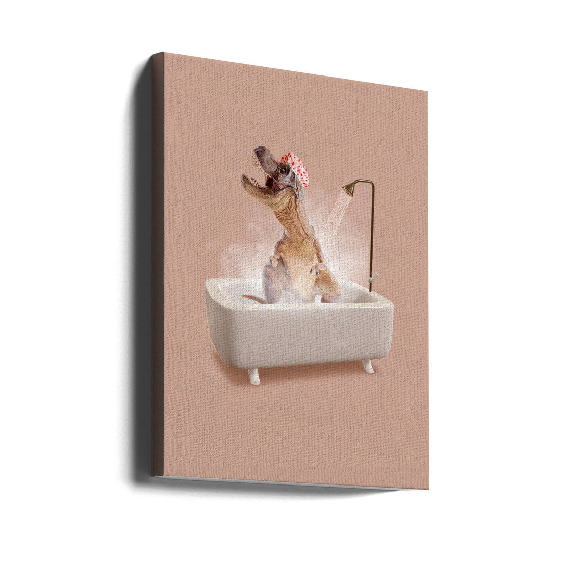 Hot Roar by Artem Pozdniakov | Surreal Dinosaur Bath, Large Canvas Wall Art Print | Artsy Earth