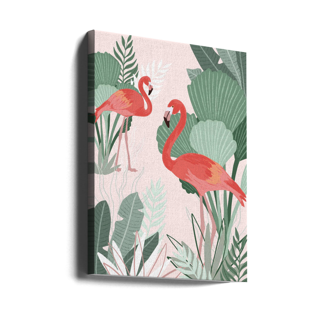 Flamingo Dreams by Goed Blauw | Tropical Bird Illustration, Large Canvas Wall Art Print | Artsy Earth