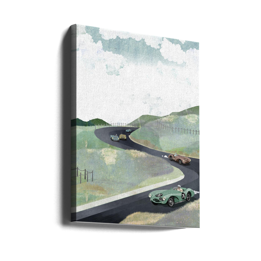 Zandvoort Circuit by Goed Blauw | Vintage F1 Illustration, Large Canvas Wall Art Print | Artsy Earth