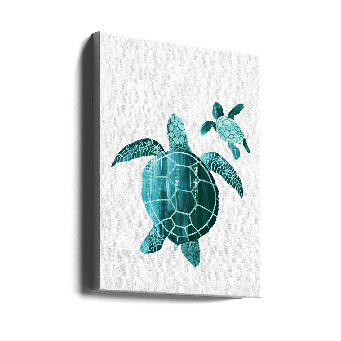 Shielded Love by Goed Blauw | Baby Turtle Illustration, Large Canvas Wall Art Print | Artsy Earth