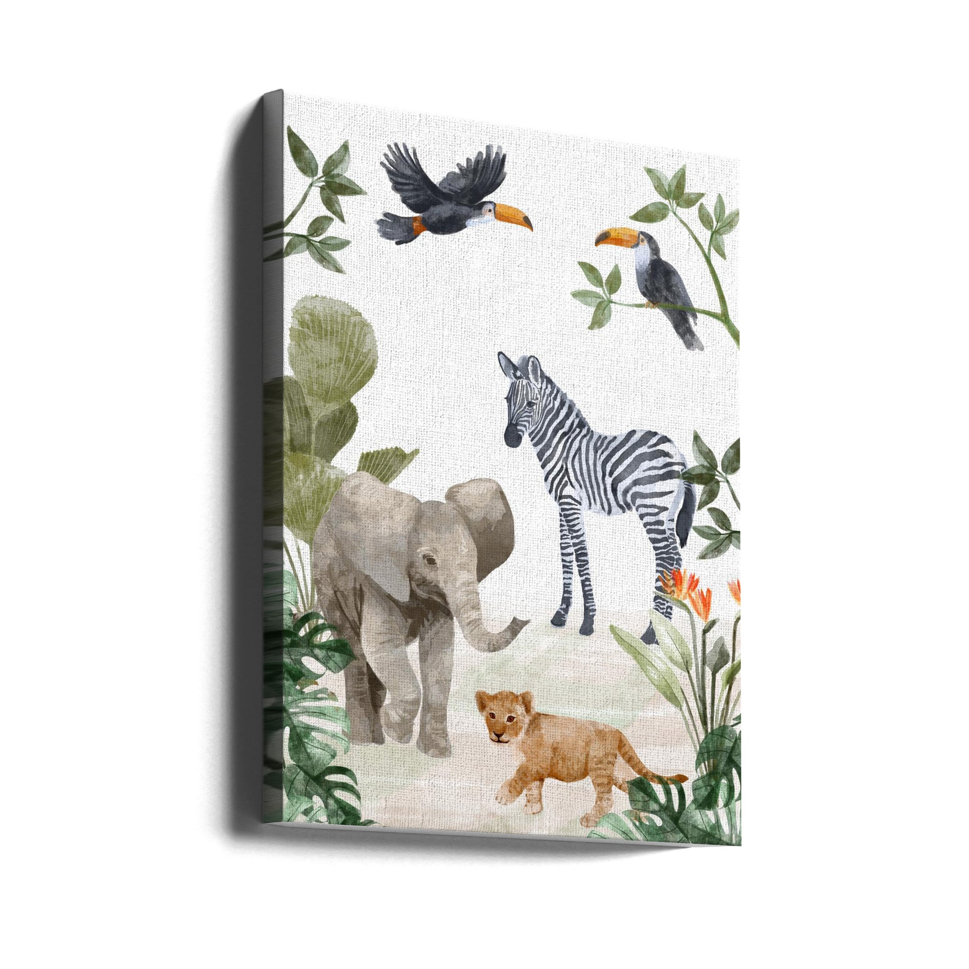 Jungle Babies by Goed Blauw | Safari Animal Illustration, Large Canvas Wall Art Print | Artsy Earth