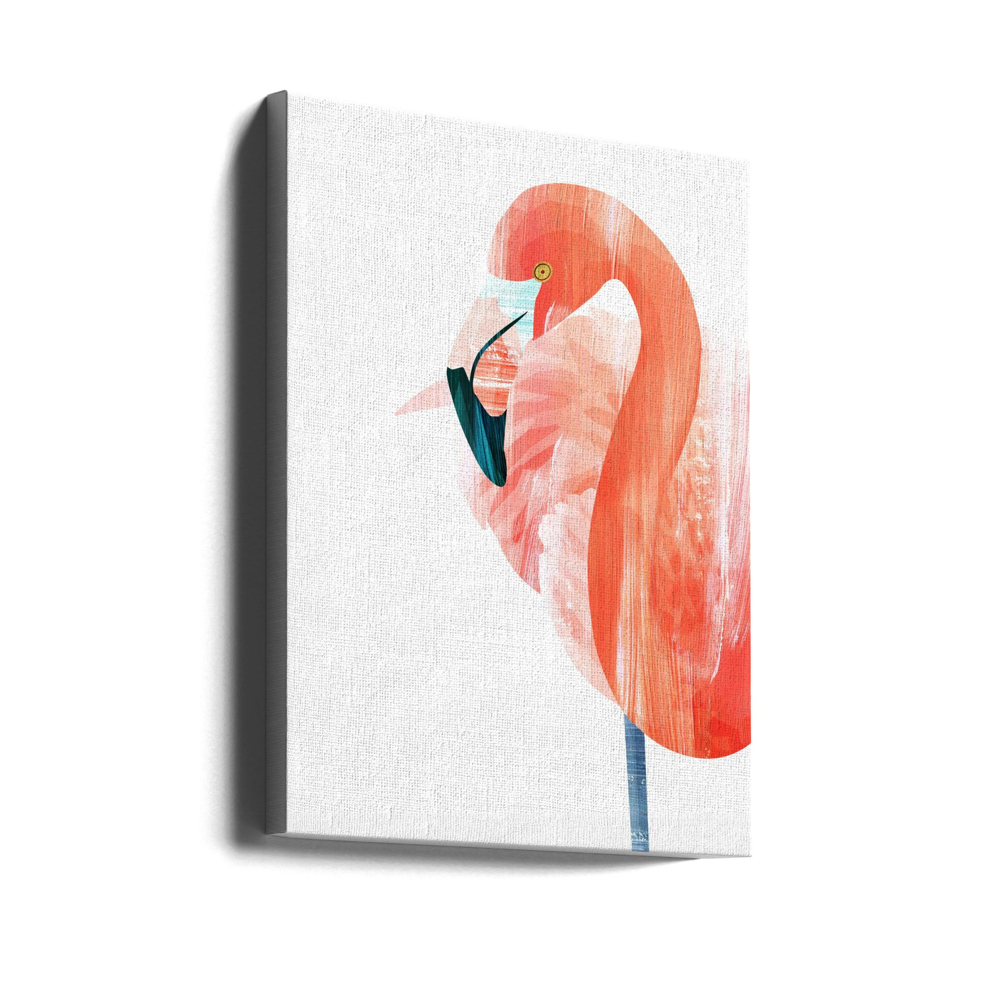 Pink Lady by Goed Blauw | Painted Flamingo Illustration, Large Canvas Wall Art Print | Artsy Earth