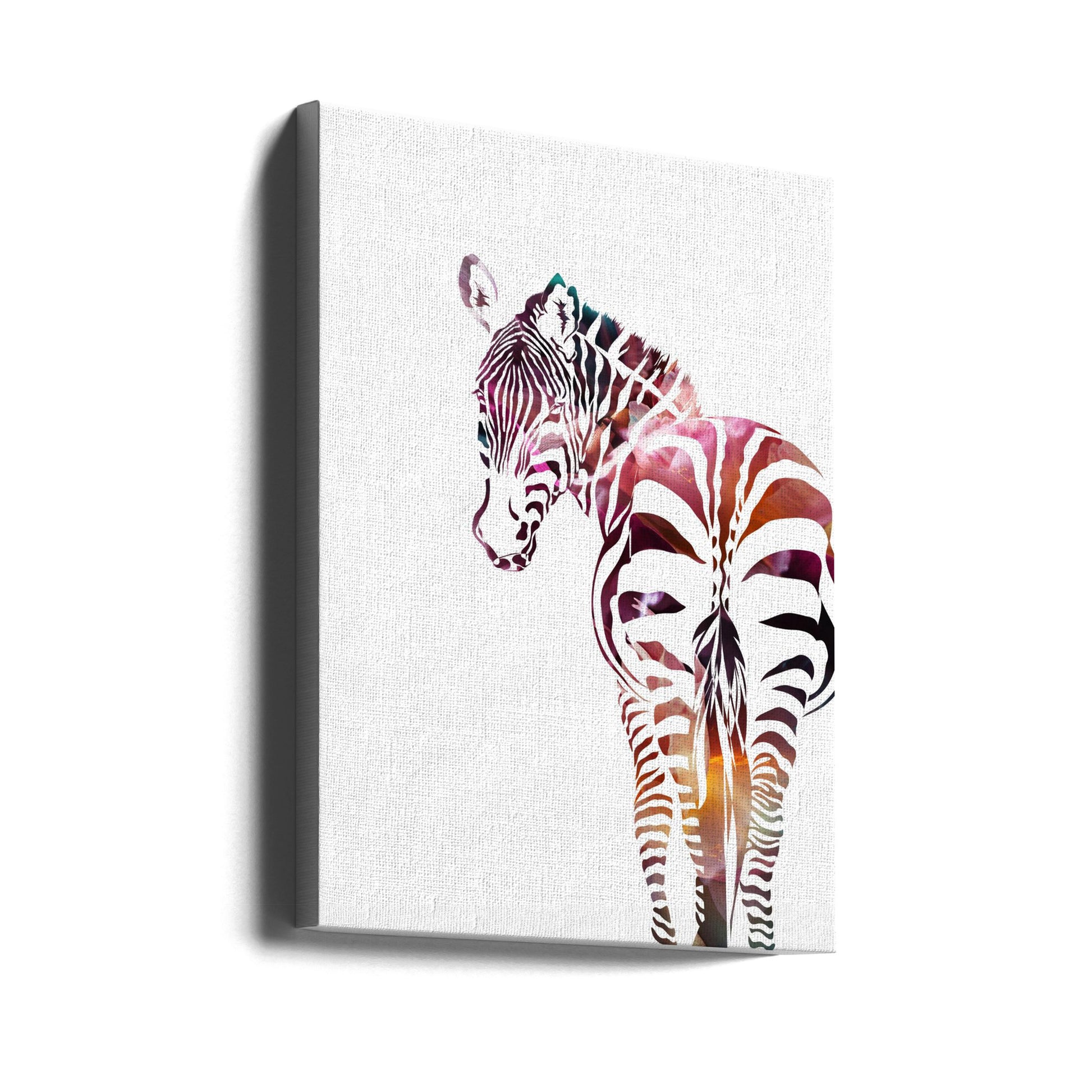 Zebra Silhouette by Sarah Manovski | Abstract Wildlife Portrait, Large Canvas Wall Art Print | Artsy Earth