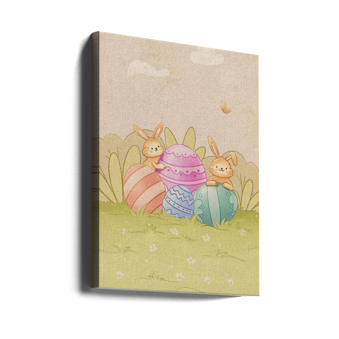 Easter Bunny Joy by Xuan Thai | Cute Animal Illustration, Large Canvas Wall Art Print | Artsy Earth