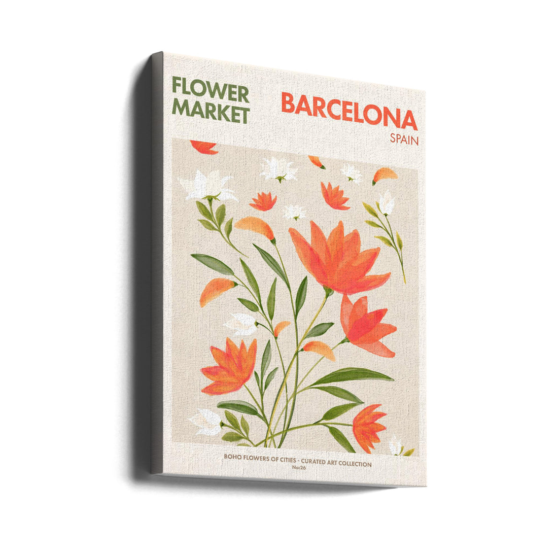 Barcelona Floral Market by Emel Tunaboylu | Botanical Flower Poster, Large Canvas Wall Art Print | Artsy Earth