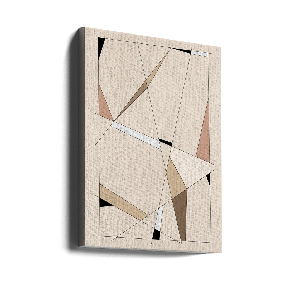 Geometric Beige Art by Elena Ristova | Minimal Abstract Shapes, Large Canvas Wall Art Print | Artsy Earth