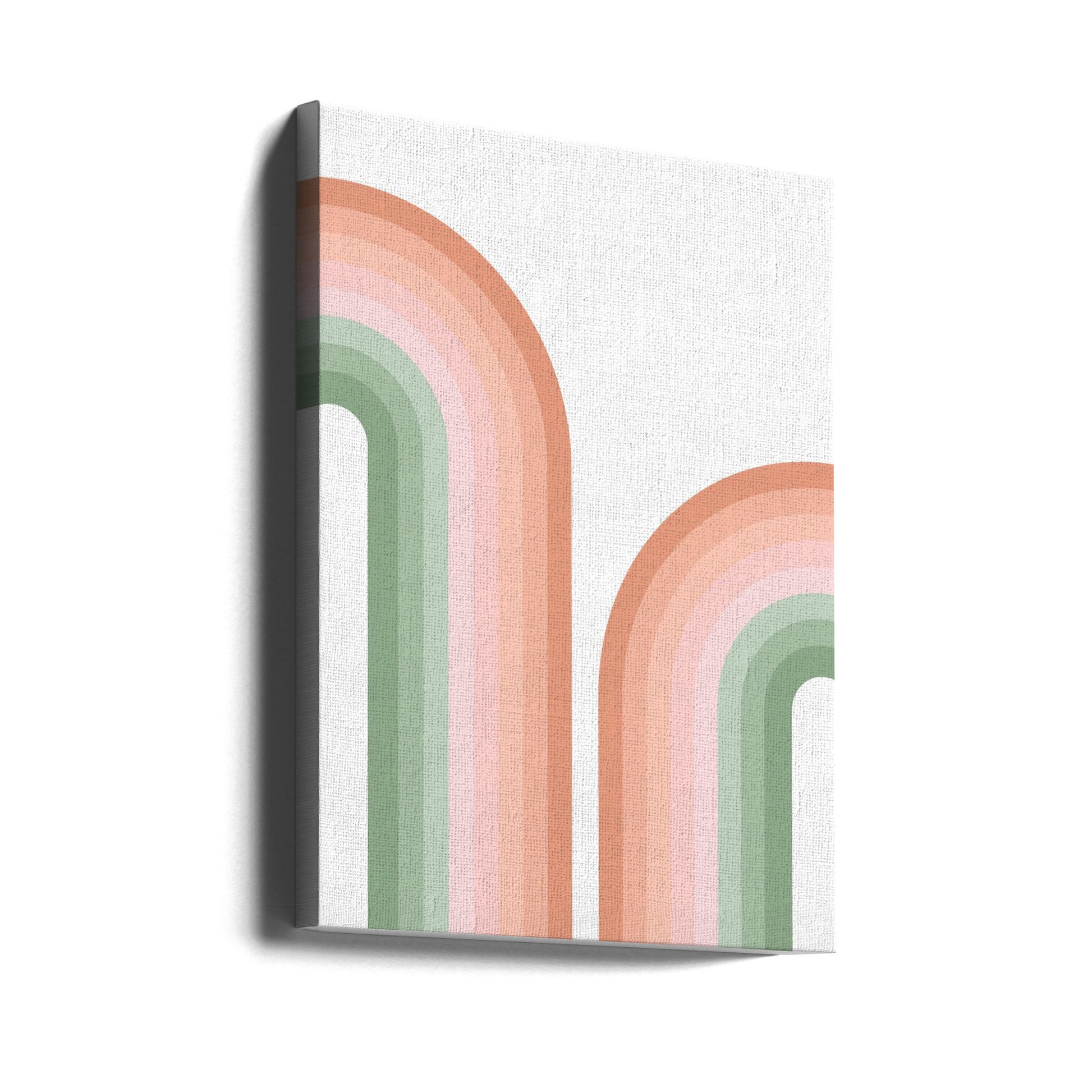 Pink Green Abstract by Elena Ristova | Colorful Abstract Lines, Large Canvas Wall Art Print | Artsy Earth