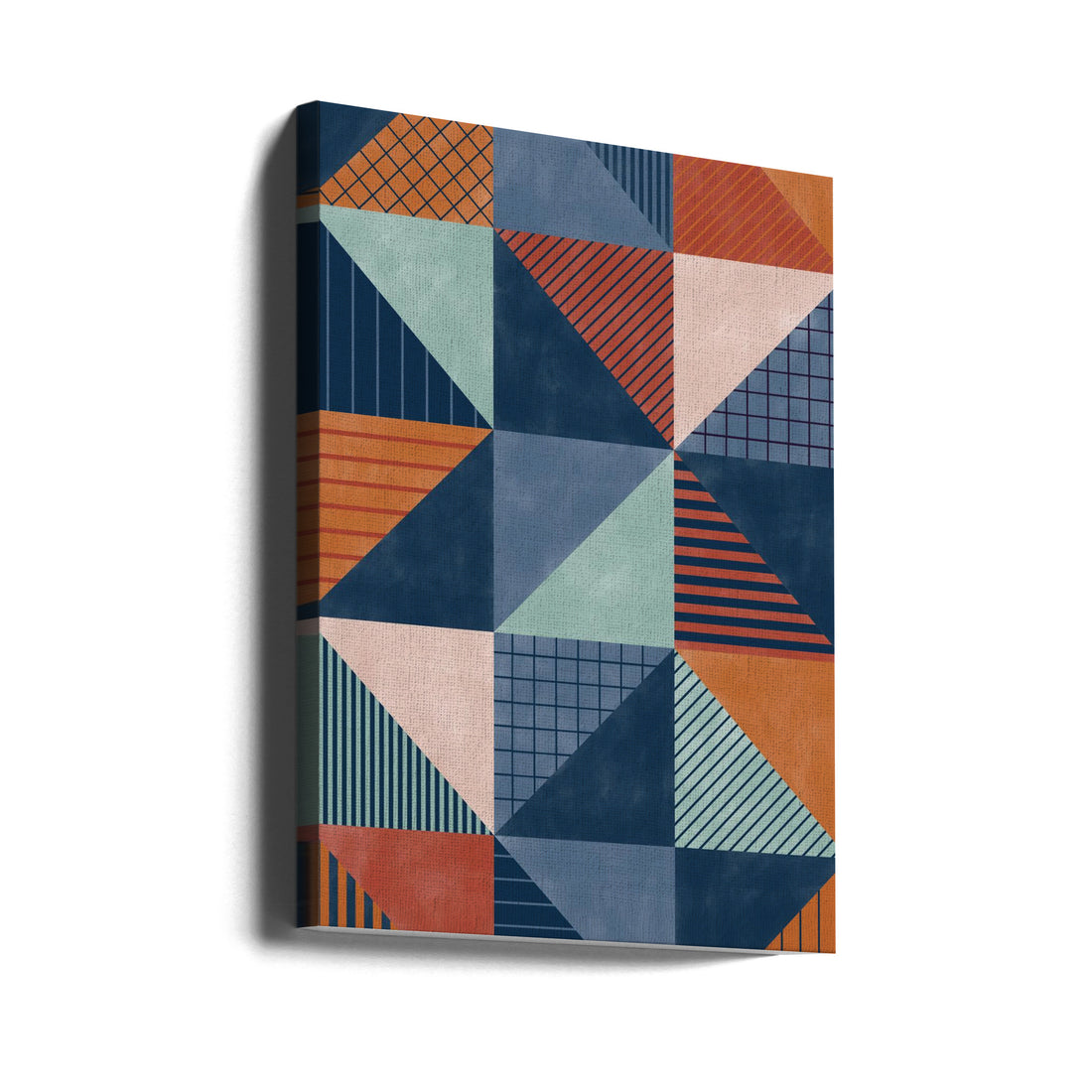 Blue Rust Geometric by Elena Ristova | Abstract Geometric Pattern, Large Canvas Wall Art Print | Artsy Earth