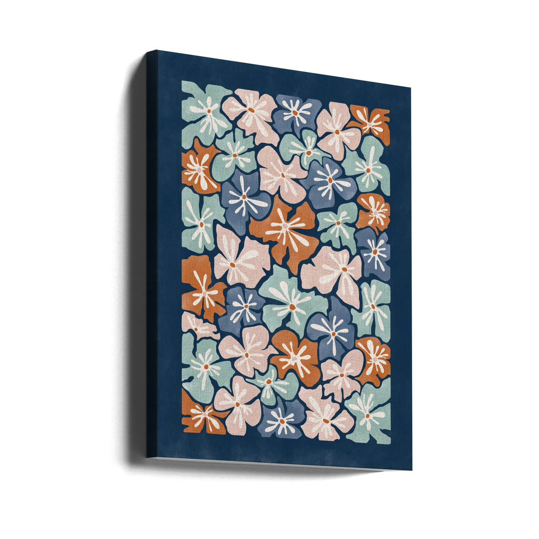 Blue Floral Abstract by Elena Ristova | Abstract Botanical Pattern, Large Canvas Wall Art Print | Artsy Earth