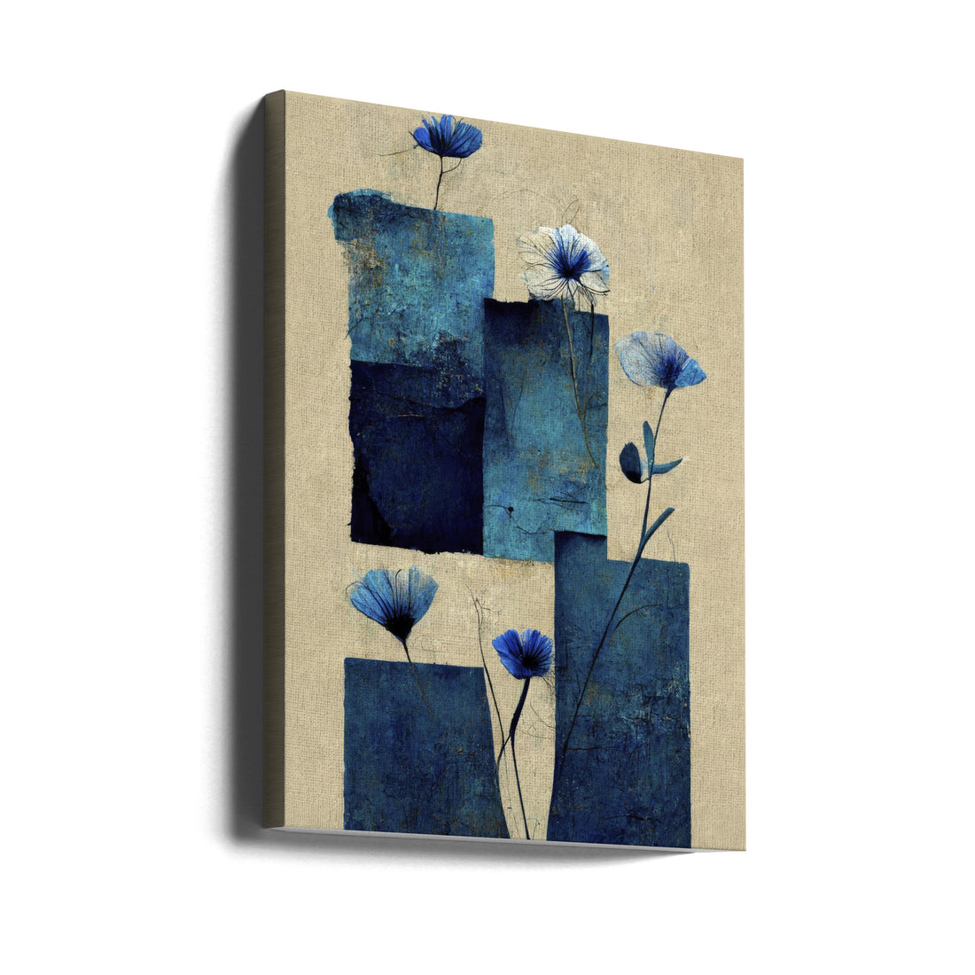 Blocks And Flowers by Treechild | Botanical Floral Pattern, Large Canvas Wall Art Print | Artsy Earth