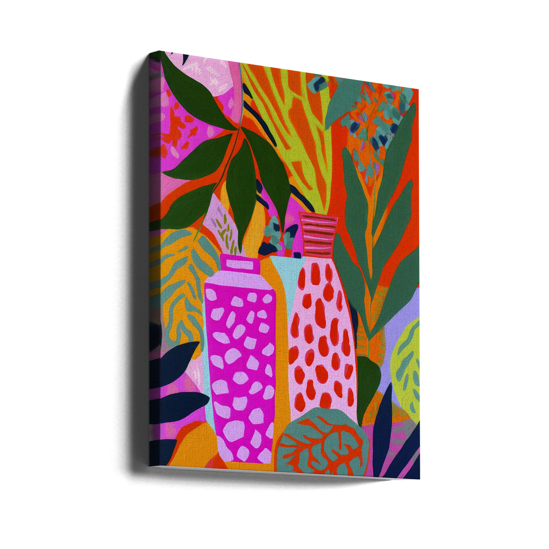 Vases And Botanic by Treechild | Colorful Floral Abstract, Large Canvas Wall Art Print | Artsy Earth