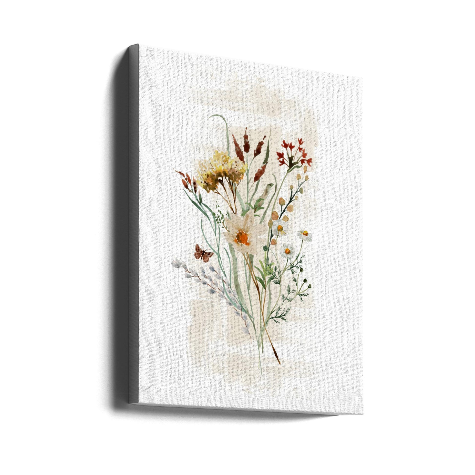 Wild Floral in soft shades by Sally Ann Moss | Botanical Watercolor Flowers, Large Canvas Wall Art Print | Artsy Earth