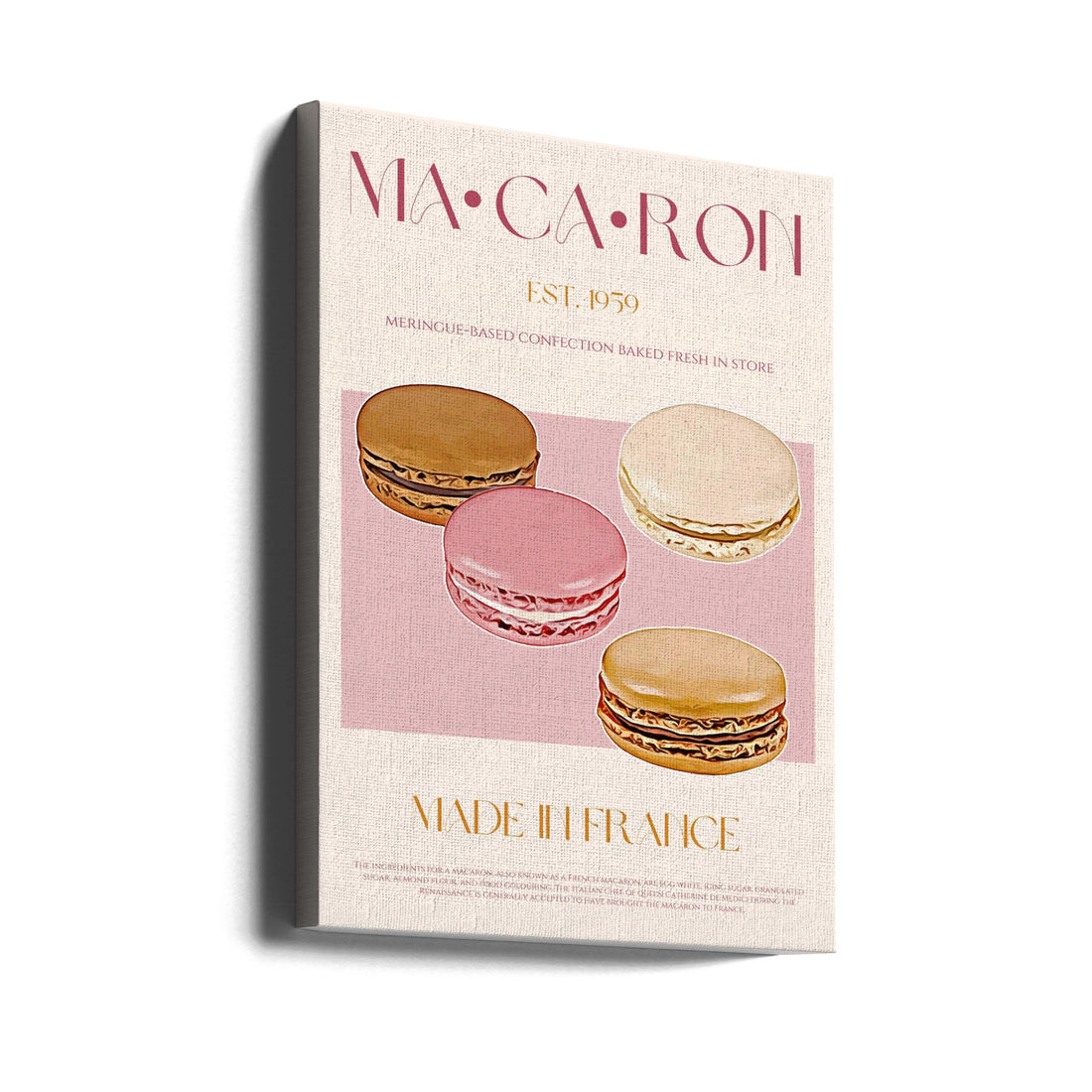 Macaron Print by Nazma Khokhar | Retro Kitchen Wall Art, Large Canvas Wall Art Print | Artsy Earth