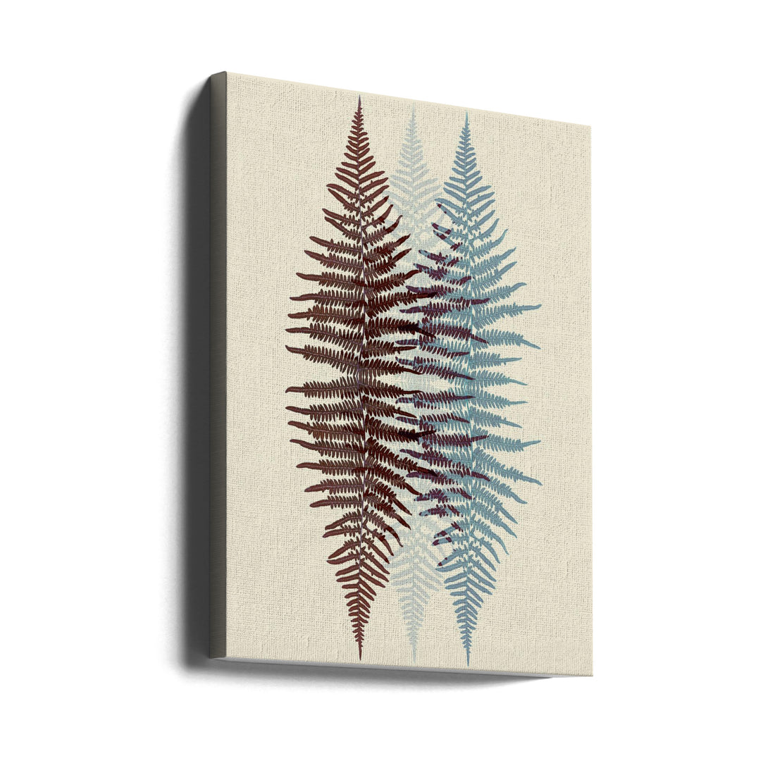 Chocolate and Teal Fern by Alyson Fennell | Botanical Leaf Pattern, Large Canvas Wall Art Print | Artsy Earth