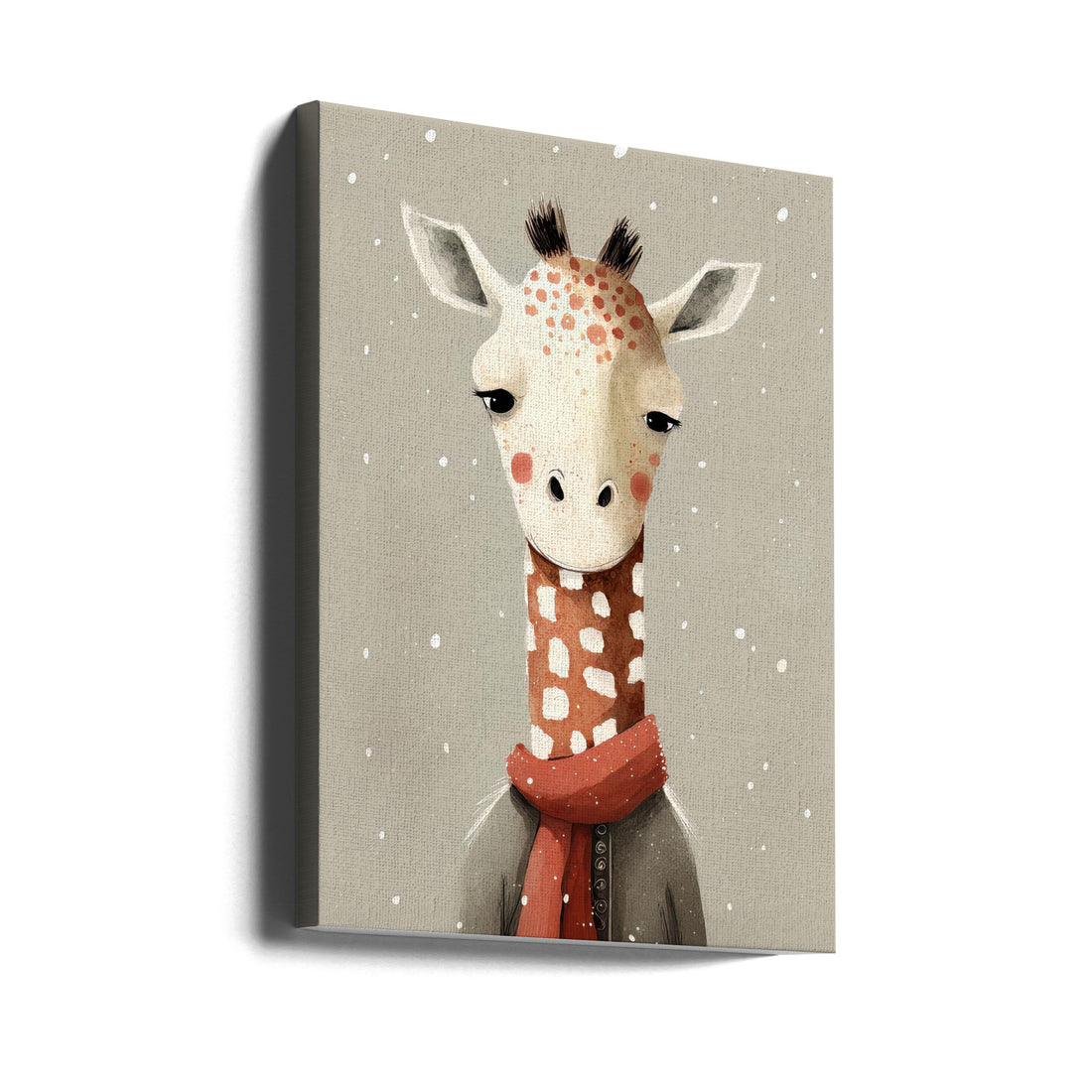 Winter Giraffe by Bilge Paksoylu | Wild Animal Snow, Large Canvas Wall Art Print | Artsy Earth