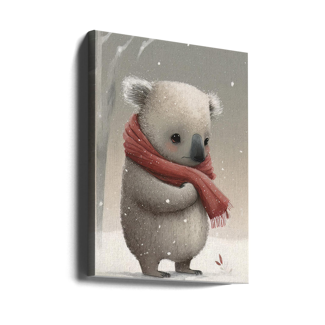 Cute Koala Winter by Bilge Paksoylu | Nursery Animal Snow, Large Canvas Wall Art Print | Artsy Earth