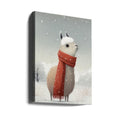 Winter Llama Farm by Bilge Paksoylu | Snowy Rural Pastoral, Large Canvas Wall Art Print | Artsy Earth