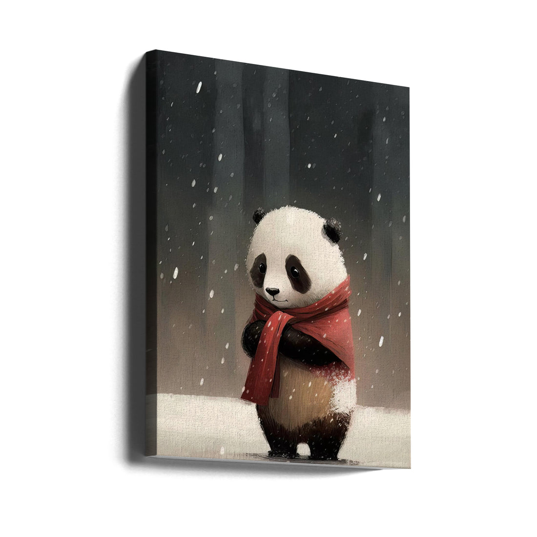 Winter Panda Nursery by Bilge Paksoylu | Cute Animal Kids Room, Large Canvas Wall Art Print | Artsy Earth