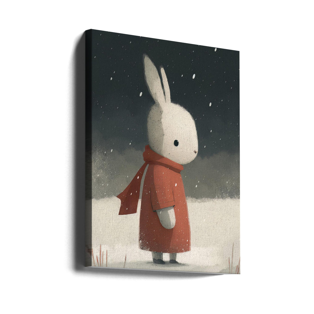 Winter Bunny by Bilge Paksoylu | Cute Animal Winter, Large Canvas Wall Art Print | Artsy Earth