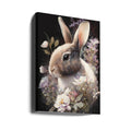 Rabbit and Flowers by Bilge Paksoylu | Cute Bunny Botanical, Large Canvas Wall Art Print | Artsy Earth