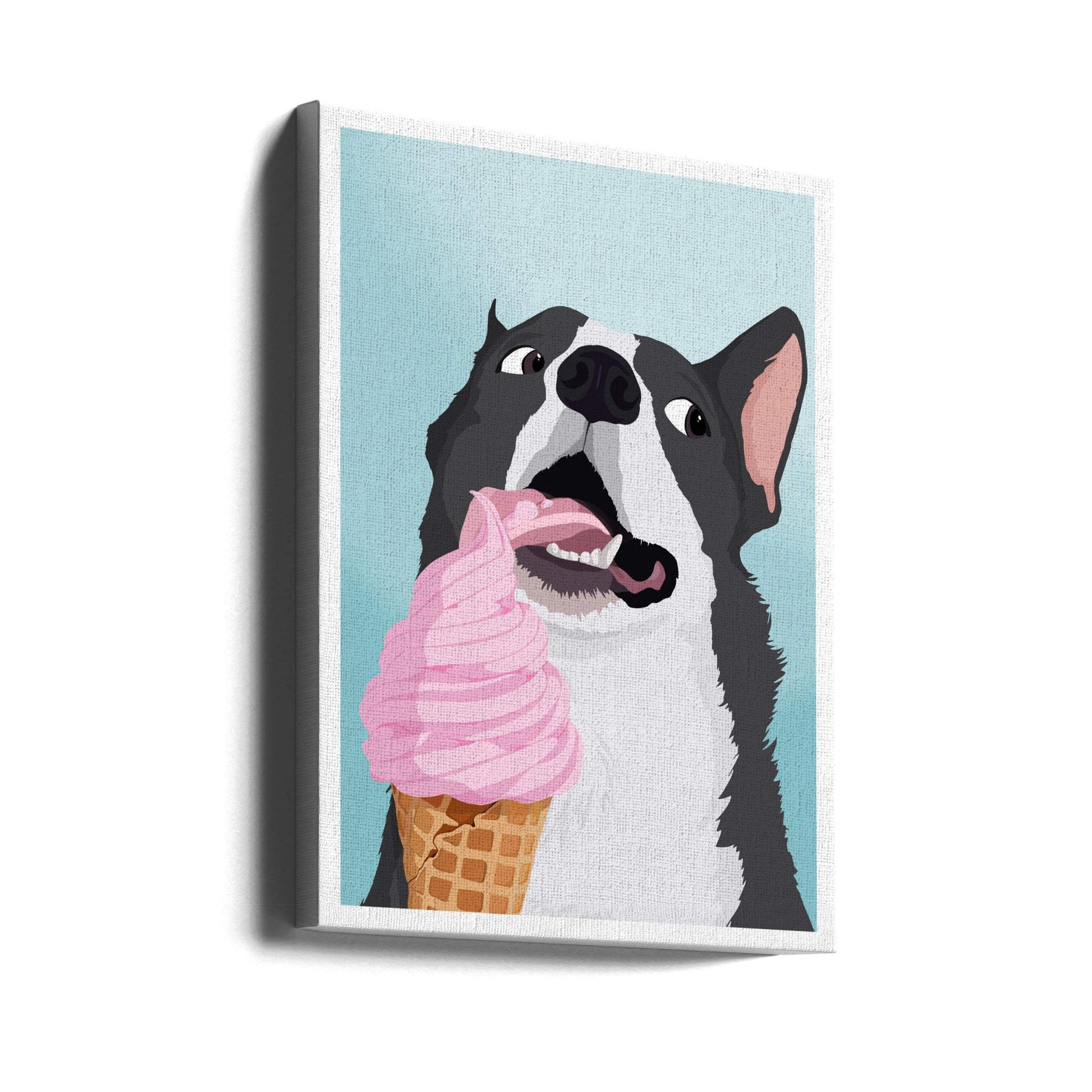 Icecream Stealer by Bykammille | Funny Pet Humor, Large Canvas Wall Art Print | Artsy Earth