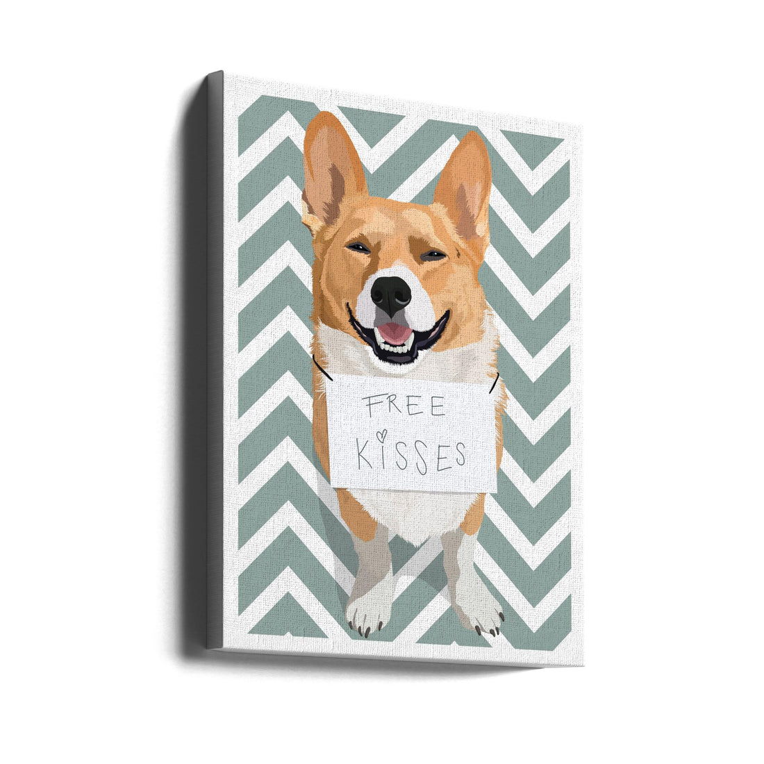 Free Kisses by Bykammille | Funny Dog Humor, Large Canvas Wall Art Print | Artsy Earth