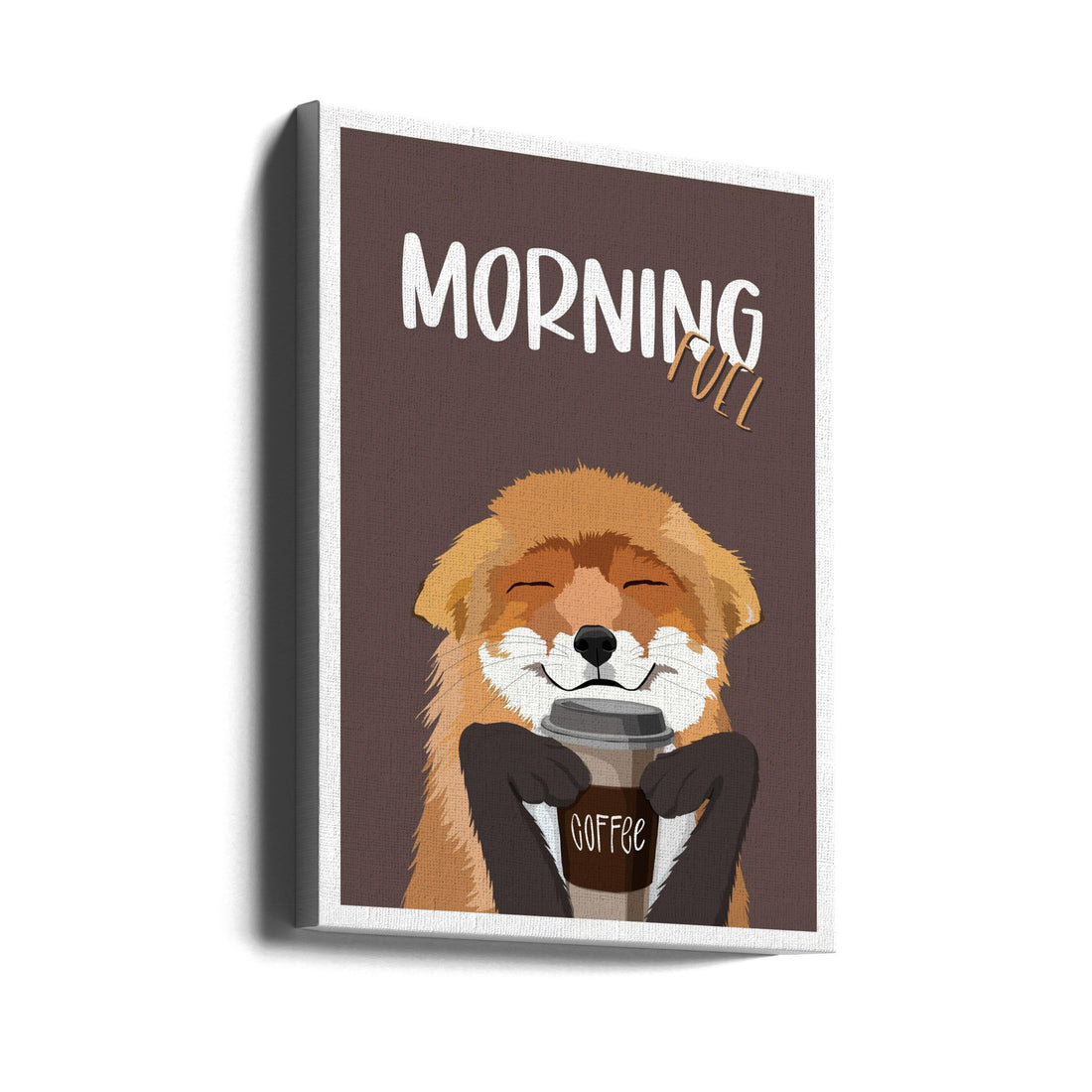 Morning Fuel by Bykammille | Funny Coffee Text, Large Canvas Wall Art Print | Artsy Earth