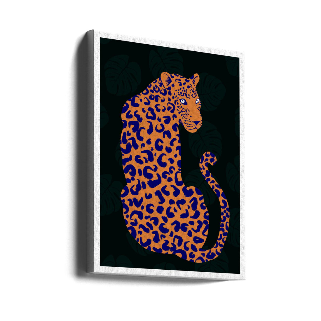 Orange Leopard by Bykammille | Wild Feline Pattern, Large Canvas Wall Art Print | Artsy Earth